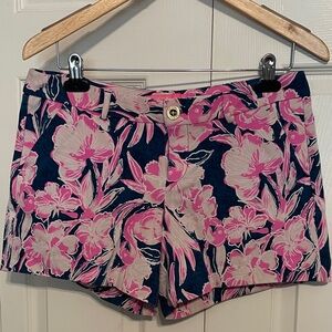 Lilly Pulitzer Pink and Navy Floral Women's Shorts